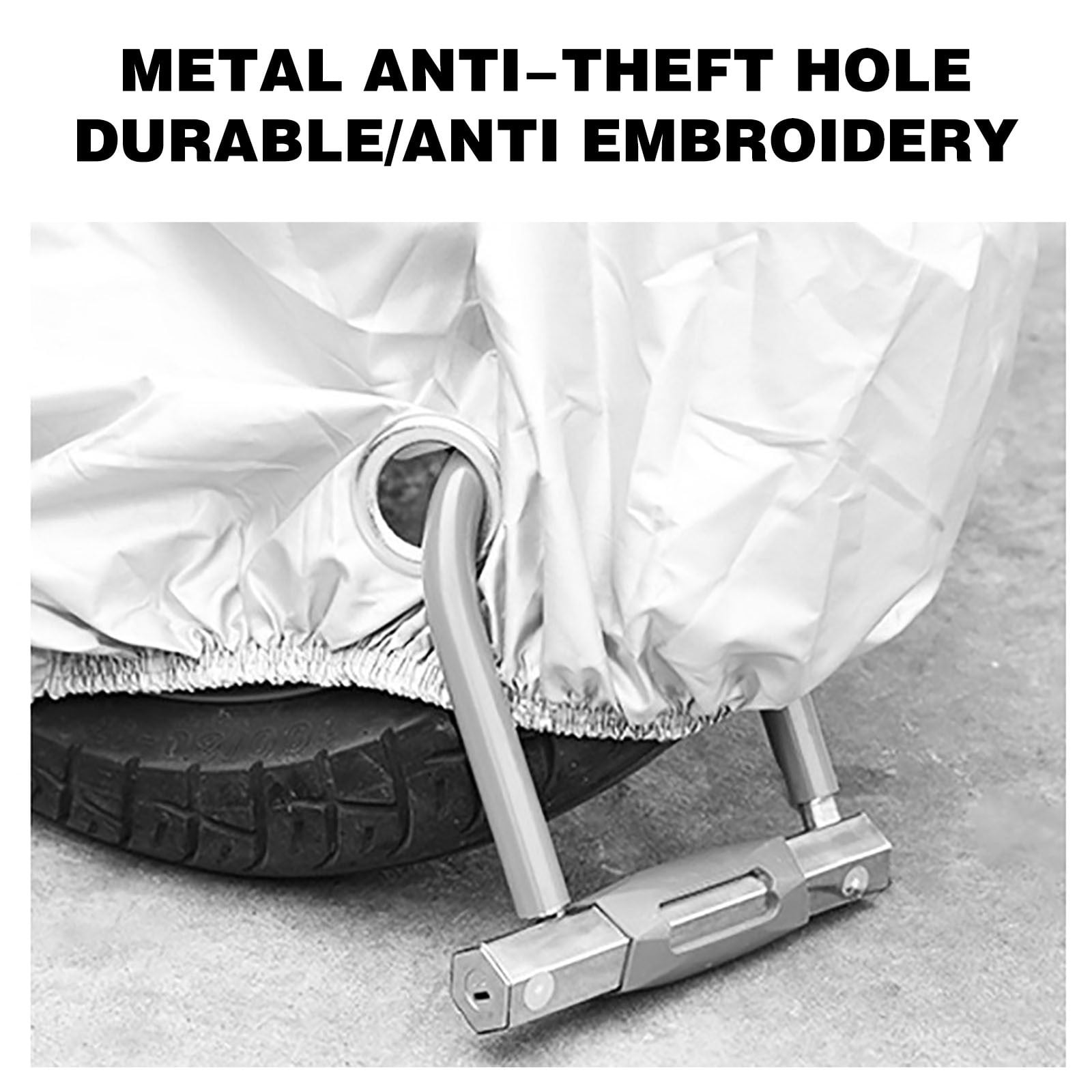Dwellis Motorcycle Cover 190t Thick Waterproof Outdoor Vehicle Accessories, Dirt Bike Cover Powersports Accessories Sunproof Windproof, Dustproof, Coated Clothall Weather Protection Silver