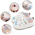 thumbnail image 4 of LNMQLPDBS Unisex Baby Boys Girls Non-Slip First Walking Sneakers Soft Rubber Sole Shoes with Cute Cartoon Ears Toddler First Walkers Comfort Prewalker Sneakers for Summer Outdoor White 12 Months, 4 of 5