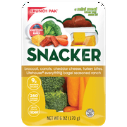 Crunch Pak Snack with Vegetables, Cheese, Turkey Bites and Ranch to Dip