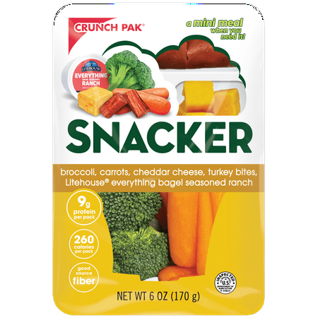Crunch Pak Snack with Vegetables, Cheese, Turkey Bites and Ranch to Dip