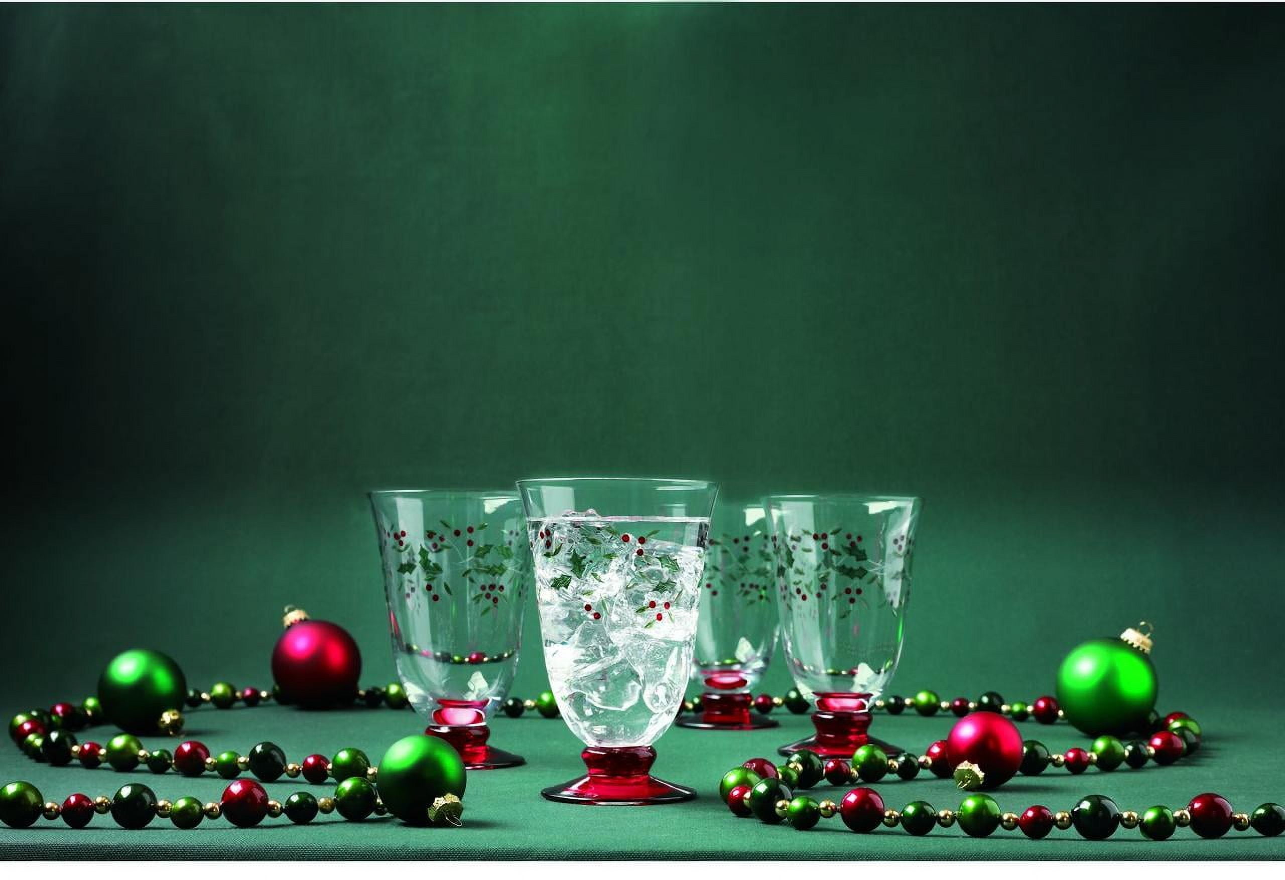 Pfaltzgraff Winterberry 14 oz Glass Water Goblet, Set of 4