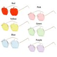 thumbnail image 2 of Cute Wedding Costume Trendy Transparent Eyewear Rimless Sunglasses UV400 Protection apple Shaped Sunglasses GREEN, 2 of 8