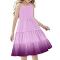 thumbnail image 2 of Nmnitkp Girls Dress Boho Gradient Girl Dresses Flutter Sleeve Tiered A Line Summer Dresses with Pockets Pink,13 Years, 2 of 7
