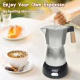 thumbnail image 4 of Electric Espresso Coffee Maker Italian Coffee Pot Electric Moka Pot Cuban Coffee Maker Portable Cafeteras Electricas Espresso Makers with Detachable Base 3 or 6 Cup, 4 of 7
