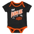 thumbnail image 3 of Newborn & Infant Outerstuff Oklahoma State Cowboys Three-Pack All Day Play Bodysuit Set, 3 of 4