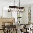 thumbnail image 7 of Q&S 5-Light Rustic Bronze Electric Farmhouse Rectangular Linear Chandelier, 7 of 7