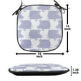 thumbnail image 5 of Pig Chair Seating Cushion Set of 4, Pattern of Cartoon Farm Animal, Seat Pads for Office with Anti-slip Backing, 16"x16", Lavender Blue White, by Ambesonne, 5 of 7