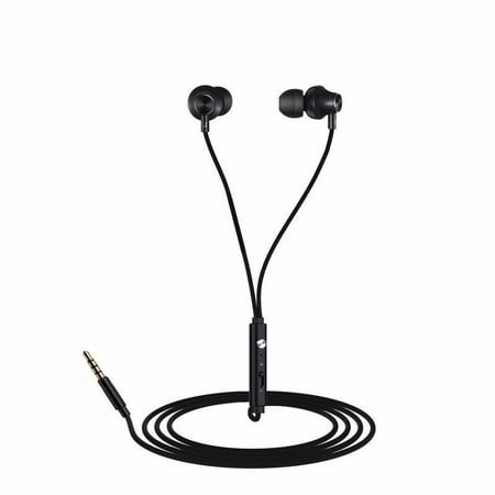 Tiehnom In-Ear Earbuds Earphones Headphones 3.5mm Metal Housing Wired Bass Stereo Headset Built-in microphone and volume control + 3 Pair Earbuds Replacements + Headphone Clip + Earbuds Strap
