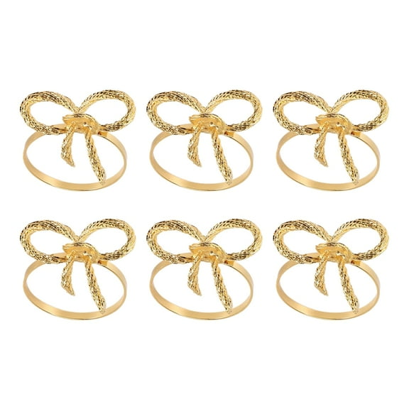 Butterfly Napkins Rings Set of 6, Gold Napkin Rings Holder for Wedding Christmas Family Gathering Table Decoration.