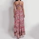 thumbnail image 4 of Gibobby Vestidos Casuales para Mujer Vestido holgado informal informal con cinturón de flores y cinturón Halter de verano para mujer(Rojo,XL), 4 of 5