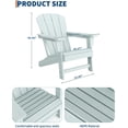thumbnail image 2 of Modern HDPE Plastic Adirondack Chair - Oversize 380LB Poly Lumber Weather Resistant Firepit Chair - Outdoor Patio Chairs with Wooden Textured for Garden,Pool, Porch - Light Blue, 2 of 7
