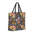 thumbnail image 2 of Naloa Colorful Flowers with Butterfly Tote Bag for Women, Foldable Tote Bag With Zipper, Large Shoulder Bag, Top Handle Handbag for Travel, Work, Shopping, 2 of 9