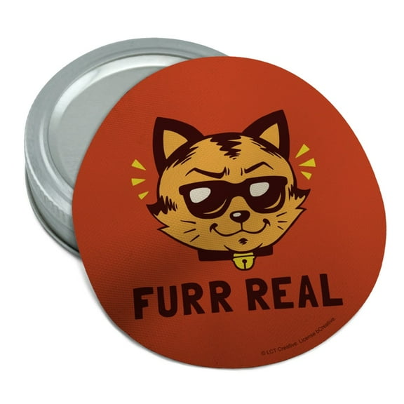 Furr Real Cat For Funny Humor Round Rubber Non-Slip Jar Gripper Lid Opener