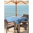 thumbnail image 2 of Outdoor Tablecloth with Umbrella Hole and Zipper, Christmas Sky Blue Square Table Cloth 60x60 Inch Waterproof Tablecloth, Xmas Snowflakes Winter Minimalist Picnic Table Cover for Patio Camping, 2 of 7