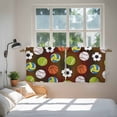 thumbnail image 3 of Brown Balls Tier Curtains 36 Inch Length, Baseball Tennis Basketball Football Cafe Short Curtains for Bathroom Over Sink, Small Kitchen Curtain Light Filtering Tiered Drapes 2 Panels 27.5"Wx36"L, 3 of 8