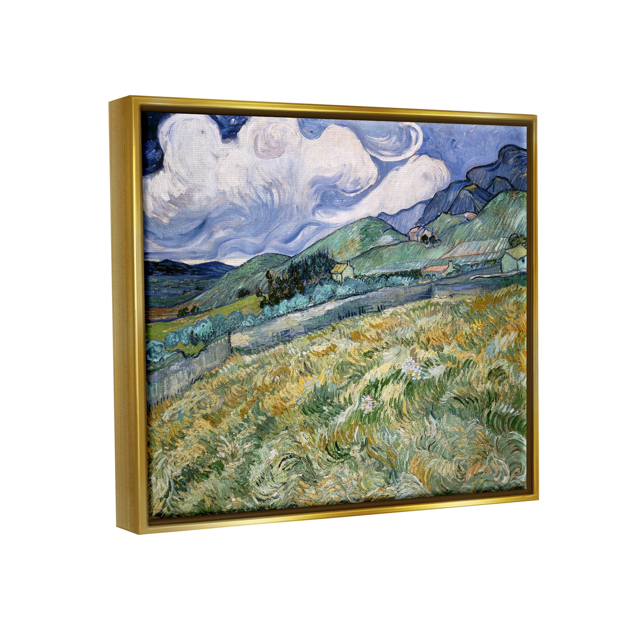 Landscape From Saint Remy Van Gogh Landscape Painting Metallic Gold Framed Art Print Wall Art