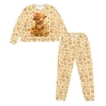 thumbnail image 2 of Tutolipy Highland Cow Printed Pajama Pants Set Sunflower Printed Sleepwear Crewneck Pjs Long Sleeve Shirt and Pajama Pants Lounge Sets, S, 2 of 7