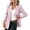 Pink, variant on Women's Striped 3/4 Sleeve Blazer Jacket Collared Neck Business Casual Suit Jacket,Pink Women's S-XXL