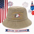 thumbnail image 2 of mgoYE 250th Anniversary Flag Cap United States 250th Anniversary Hat, USA Baseball Cap 1776-2026 American Eagles Hat Patriotic Embroidered Hats for Men Women(Khaki,One Size), 2 of 6