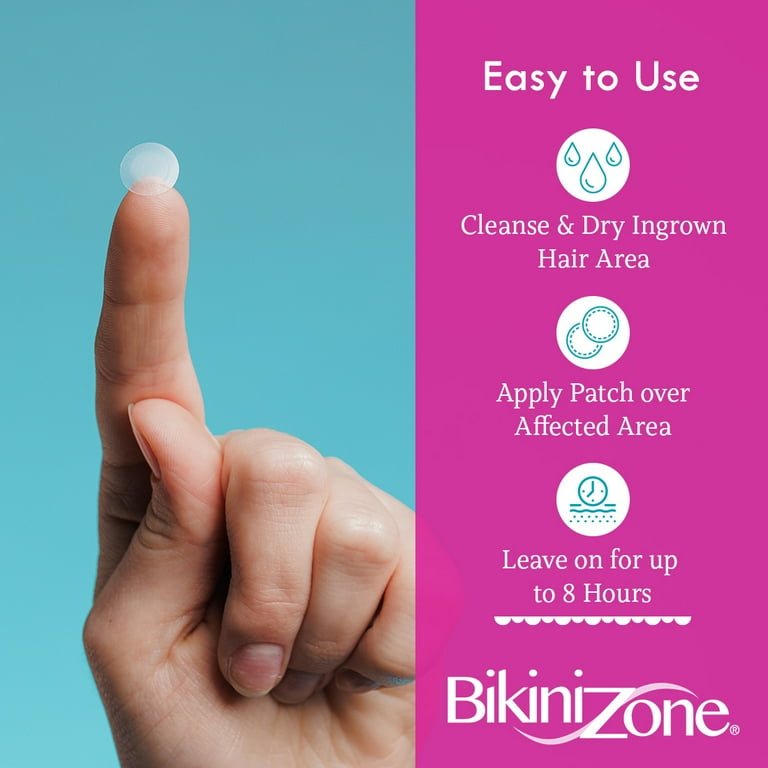 Bikini Zone Day or Night Hydrocolloid Ingrown Hair Patches, All Skin Types, Aftershave Treatment, 20 Count