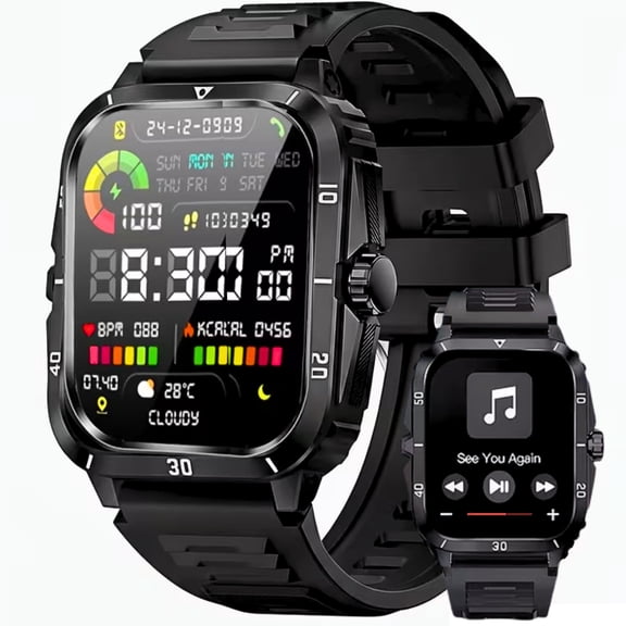 Military Smart Watch Men(Call Receive/Dial) Rugged Tactical Fitness Tracker For Android IOS