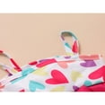 thumbnail image 3 of Girls Sister Matching Swimwear Bikini Costume Heart Print Swimsuit Ruffles Shorts, 3 of 6