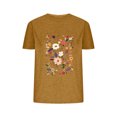 thumbnail image 1 of Camisetas de Verano de Mujer Pequeña Flor Impresa Cuello Redondo Manga Corta Superior, Verano Superior de las Mujeres, 1 of 4