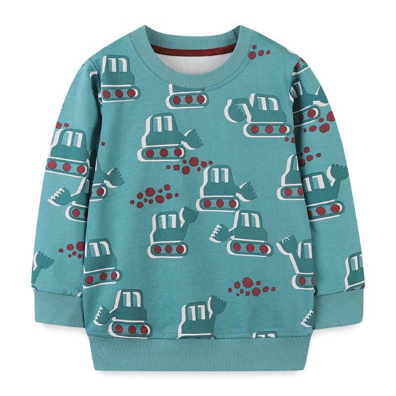 Godderr Kids Baby Casual Sweatshirts Toddler Boys Sweatshirts for 2-7T Crewneck Cartoon Pullover Soft Long Sleeve Sweatshirt