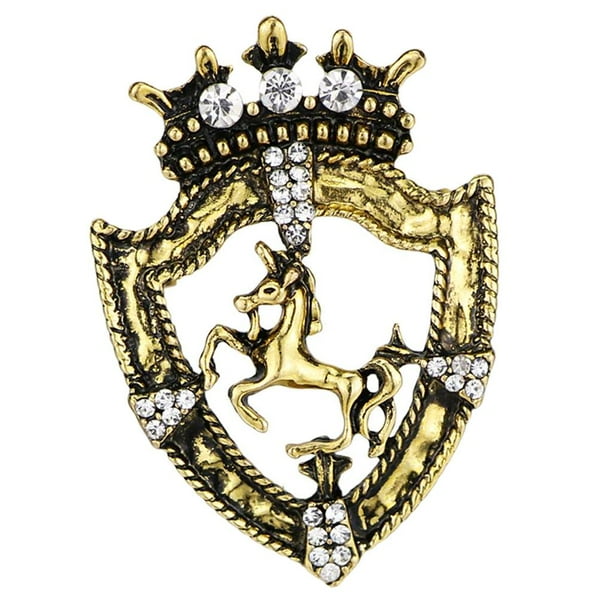Fancy Racing Badge Broche Vintage Men Broches - Latón antiguo, Yuyangstore Vintage Queen Crown Pin Brooch