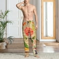 thumbnail image 4 of Salouo Vintage Bird Print Pajama Pants for Men, Lounge Pants Elastic Waistband Casual Men's sleepwear Loungewear Sleep Pajama Pant -Medium, 4 of 7