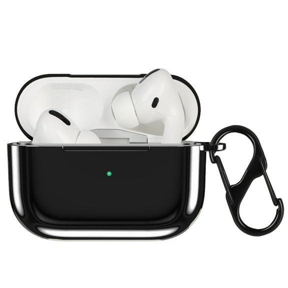 WUWOCJ Case Compatible with Airpods Pro,TPU Skin Case Cover Shock-Absorbing Protective Case with Keychain (Black)