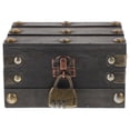 thumbnail image 1 of Cofre de madera con cerradura, cofre decorativo de estilo vintage para guardar joyas, 1 of 7