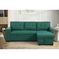 thumbnail image 3 of Victorian Sectional Sofa Bed w/ Storage - Green L-Shape Sleeper Couch, Modern Reversible Design, Living Room Furniture, 3 of 6