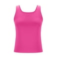 thumbnail image 7 of EchfiProm Sleeveless T-Shirts for Women Hot Pink Tops Slim Square Neck Fall Pullover Y2K Ladies Solid, 7 of 7