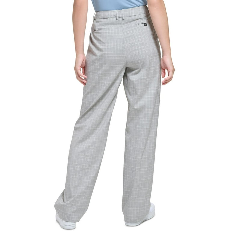 Calvin Klein Womens Glen Plaid Knit Dress Pants