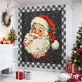 thumbnail image 4 of Christmas Santa Claus Shower Curtains for Bathroom, Winter Xmas Holly Leaf Snowy Black Waterproof Fabric Shower Curtain, Decorative Bathroom Curtain for Bathtub, 72"x84", No Hooks Included, 4 of 9