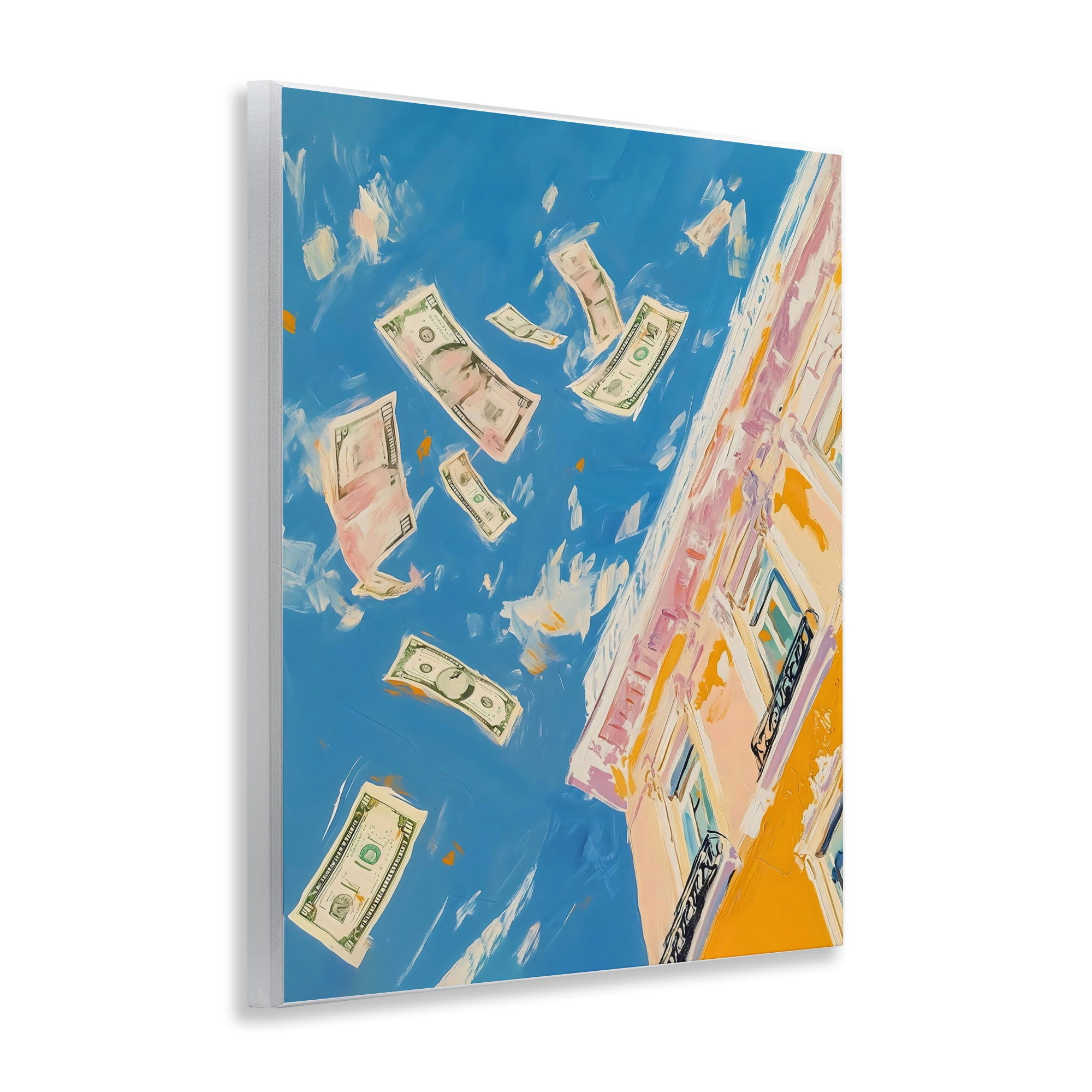 Stupell Industries Money Rain Drifting Past Windows Wall Plaque Art, design by The Prints Vibe
