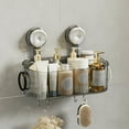 thumbnail image 5 of Shower Caddy Suction Cup, Wall Mounted Rack Organizer Removable Bathroom Shelf, No Drilling Larger Storage Rack Upgraded, Bathroom Suction Caddy, 5 of 9