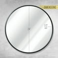 thumbnail image 6 of BizChair Black Round Wall Mirror - 24 Inch Large Round Mirror, Rustic Accent Mirror for Bathroom, Entry, Dining Room, & Living Room - Metal Mirror for Wall, 6 of 8