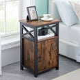 thumbnail image 3 of VECELO Full Size Metal Platform Bed Frame and Nightstand, End Table with Cabinet, Wooden Headboard and Footboard, 3 of 8