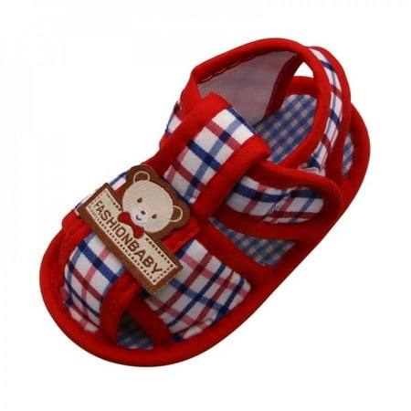 

Summer Baby Boy Girl Bear Pattern Hollow Sandals Cotton Infant Kids Soft Sole Shoes 0-18M