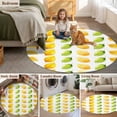 thumbnail image 6 of Gradient Leaf Round Area&nbsp;Rug 6ft Spring Leaves Non-Slip&nbsp;Washable Circle Rugs Soft Felt Indoor Floor Mat for Bedroom Kitchen Living Room Bathroom, 6 of 9