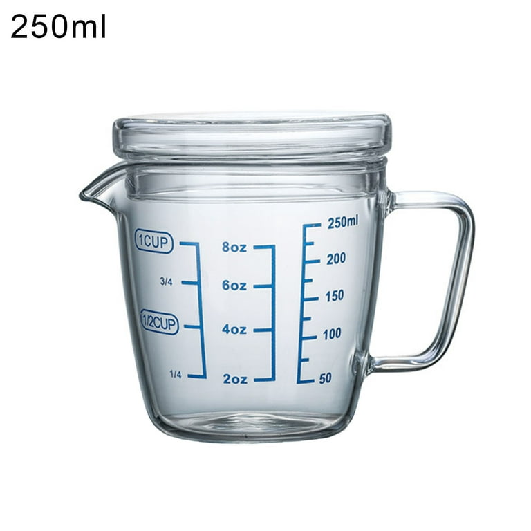 Windfall Mini Measure Heavy Glass, Measurements Multi-Purpose Liquid and Dry  Measuring Shot Glass, Measuring Cup Graduated with Lid Glass Multipurpose  Milk Cup for Home 