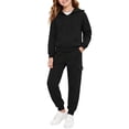 thumbnail image 5 of Ulanda Kids Sweatsuits 2 Piece Set Boys Girls Athletic Tracksuit Tween Trendy Jogging Suits Fall Winter Sweatpants Hoodie (Black, 2-3 Years), 5 of 6