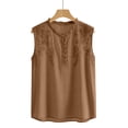 thumbnail image 4 of Embroidered Tops for Women Summer Casual Sleeveless V Neck Tank Top Lightweight Button up Loose Fit Blouse for Daily Wear, 4 of 6