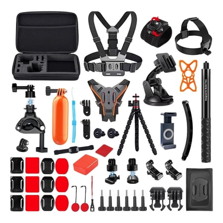 HONGDAK Set 49in1 Accessories for Gopro Hero 13/12/11/10/9 Black  Waterproof Protective Cover Housing Bike Mount Selfie Stick Accessory Set for Gopro Hero 13/12/11/10/9
