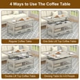 thumbnail image 7 of Urban Deco Lift Top Coffee Table with 2 Storage Drawer Hidden Compartment, Dinging Table Coffee Table for Living Room, Gray, 7 of 7