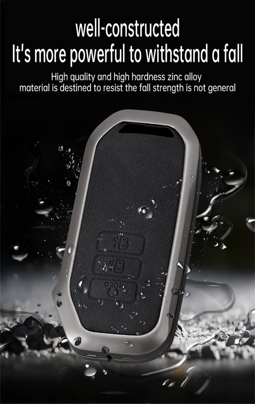Heavy-Duty 7-Button Zinc Alloy Smart Key Fob Cover for Kia EV6 GT-Line K8 V6 Sportage Niro Hybrid 2023 Sorento Keyless Entry Remote Case with Metal Keychain Holder