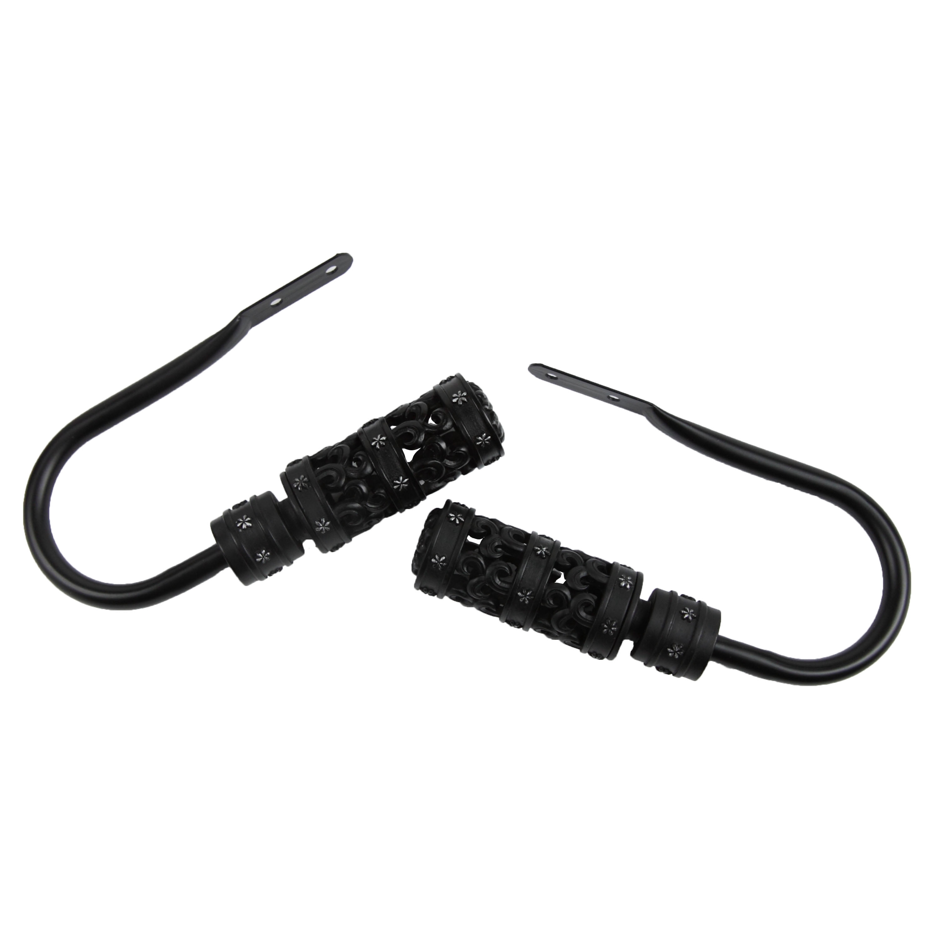 Rocco Curtain Holdback Pair in Black
