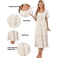 thumbnail image 3 of Ekouaer Cotton Long Nightgowns for Women Short Sleeve Night Gown Button House Dress Lace Trim Sleep Shirt Soft Nightshirt, 3 of 6